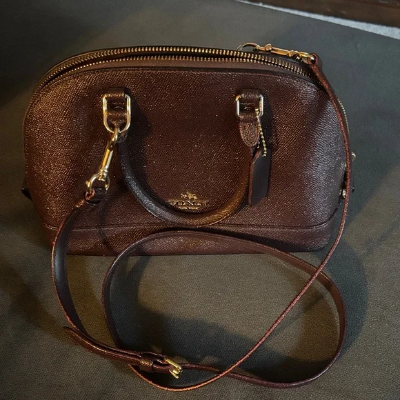 Coach Dark Burgandy Leather Satchel - Picture 2 of 8